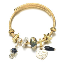 Adjustable cute fox pendant wholesale designer charms for diy stainless steel bracelets & bangles
